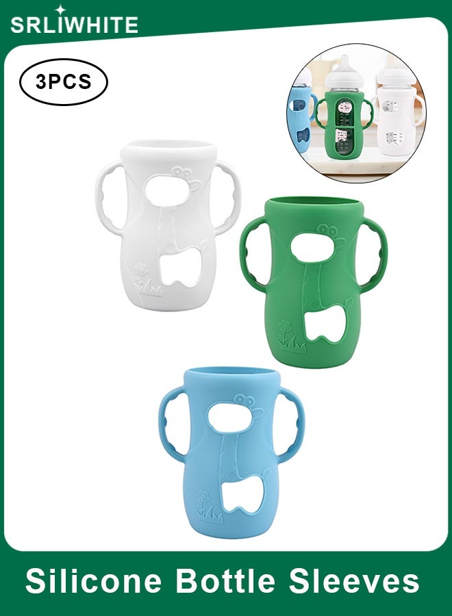 اسرلي وايت عبوة من 3 أغطية سيليكون لزجاجات الرضاعة الطبيعية للأطفال - Image 1